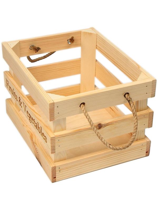 Ящик для овощей и фруктов, 29 × 23 × 19 см, деревянный