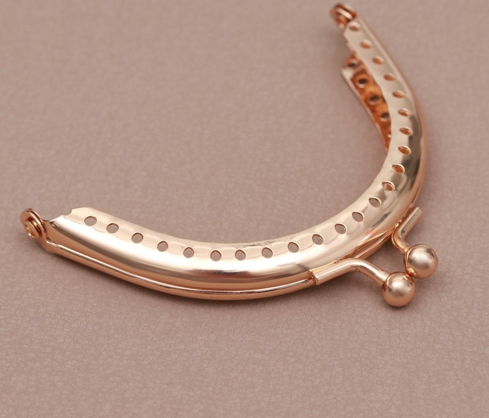 Фермуар пришивной «Полукруг», 8 см, цвет золотой