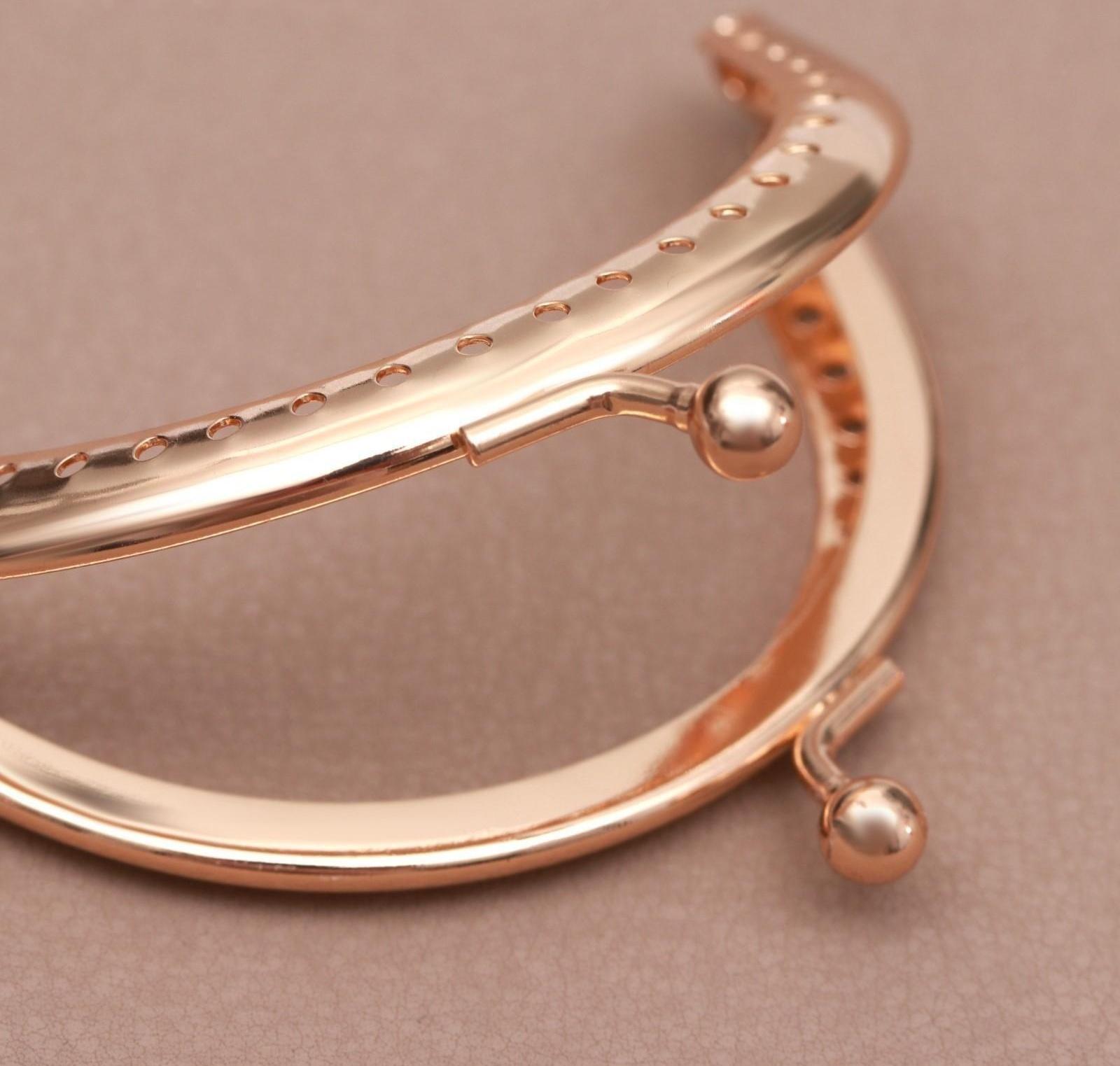 Фермуар пришивной «Полукруг», 8 см, цвет золотой