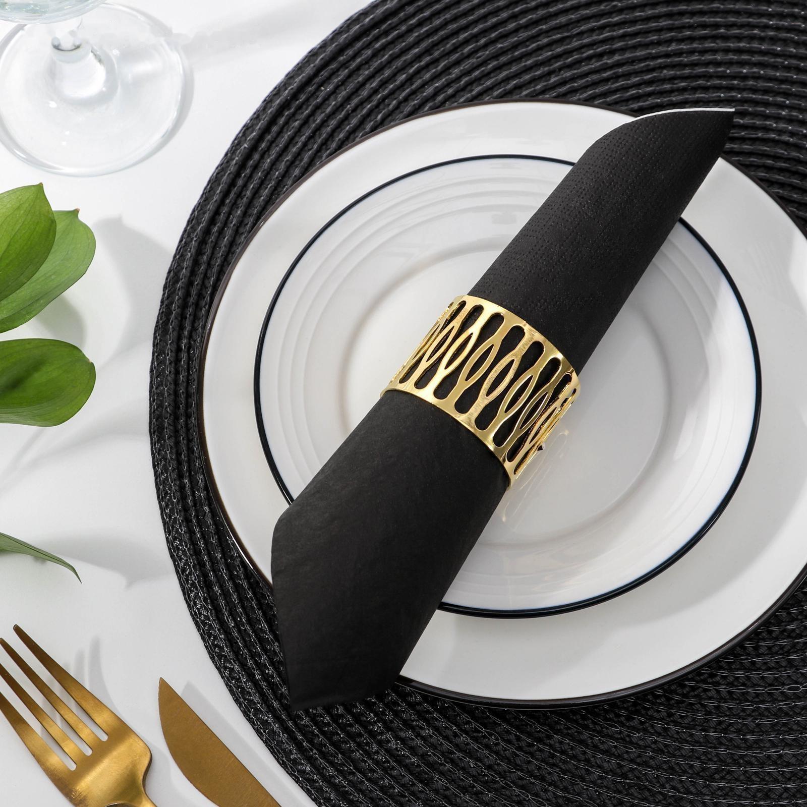 Кольцо для салфетки «Плетёнка», 4,5×3,5 см, цвет золотой