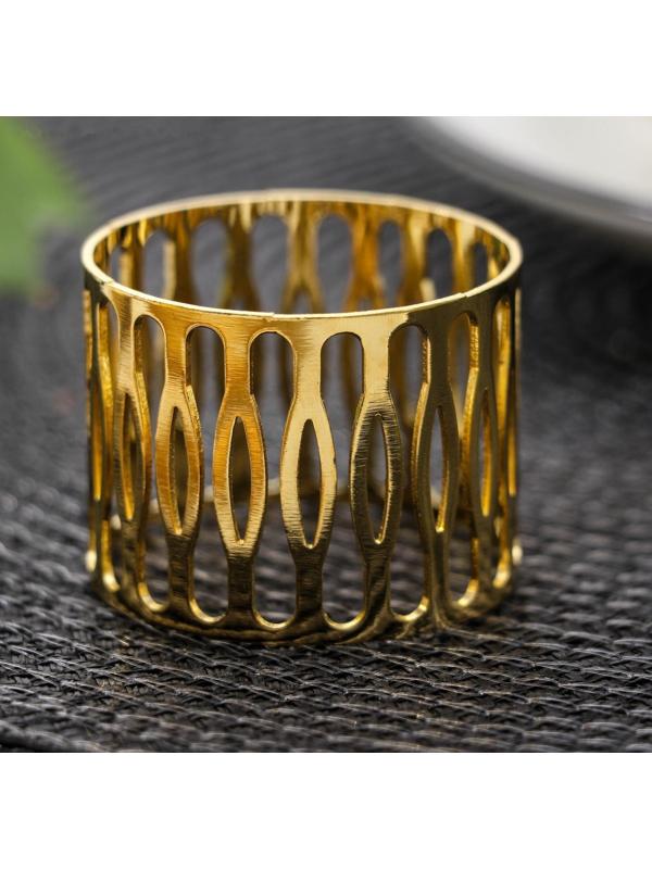 Кольцо для салфетки «Плетёнка», 4,5×3,5 см, цвет золотой