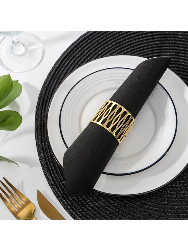 Кольцо для салфетки «Плетёнка», 4,5×3,5 см, цвет золотой