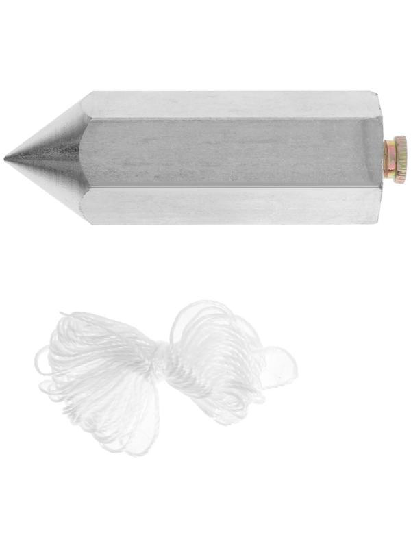 Отвес цилиндрический ТУНДРА, шнур 5 метров, 300 г