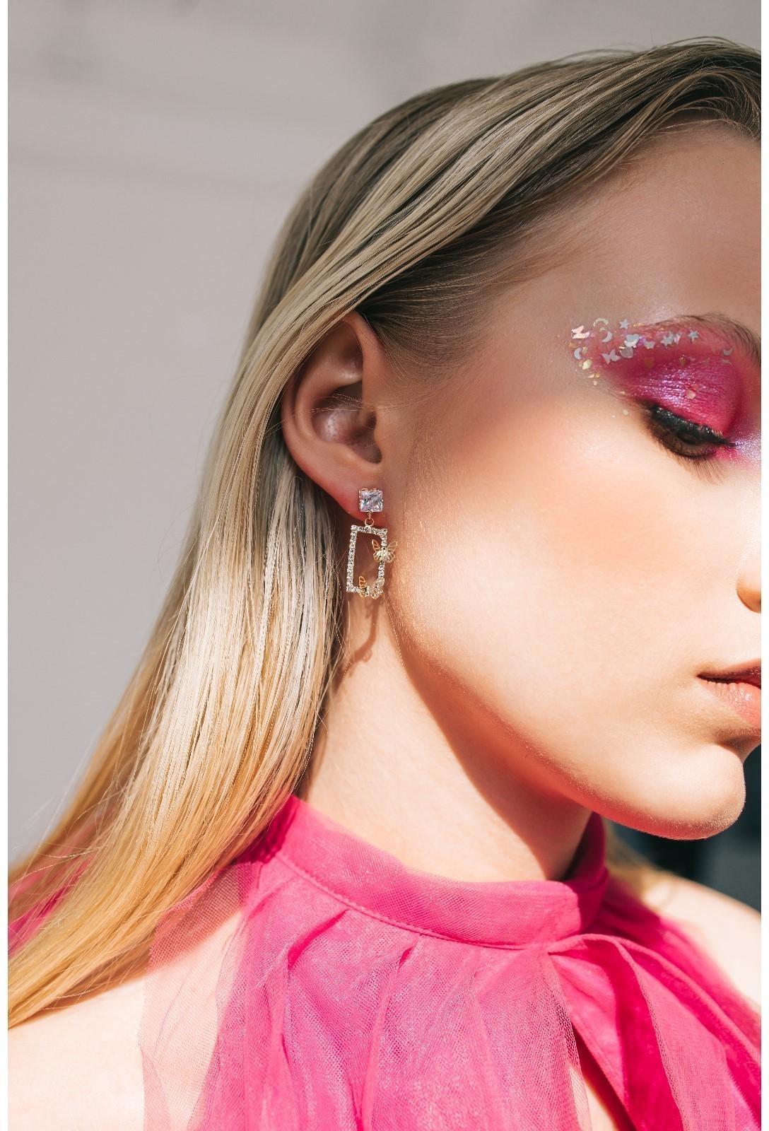 Серьги со стразами 