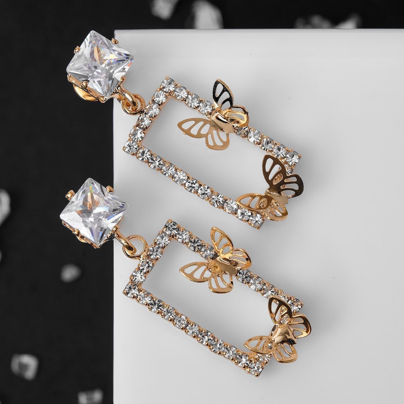 Серьги со стразами 