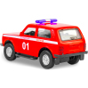 Металлическая машинка 1:32 «Служебная Лада Нива» 12 см., А182R-182R свет и звук, инерционная / Красный