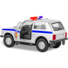 Металлическая машинка 1:32 «Служебная Лада Нива» 12 см., А182R-182R свет и звук, инерционная / Серебристый