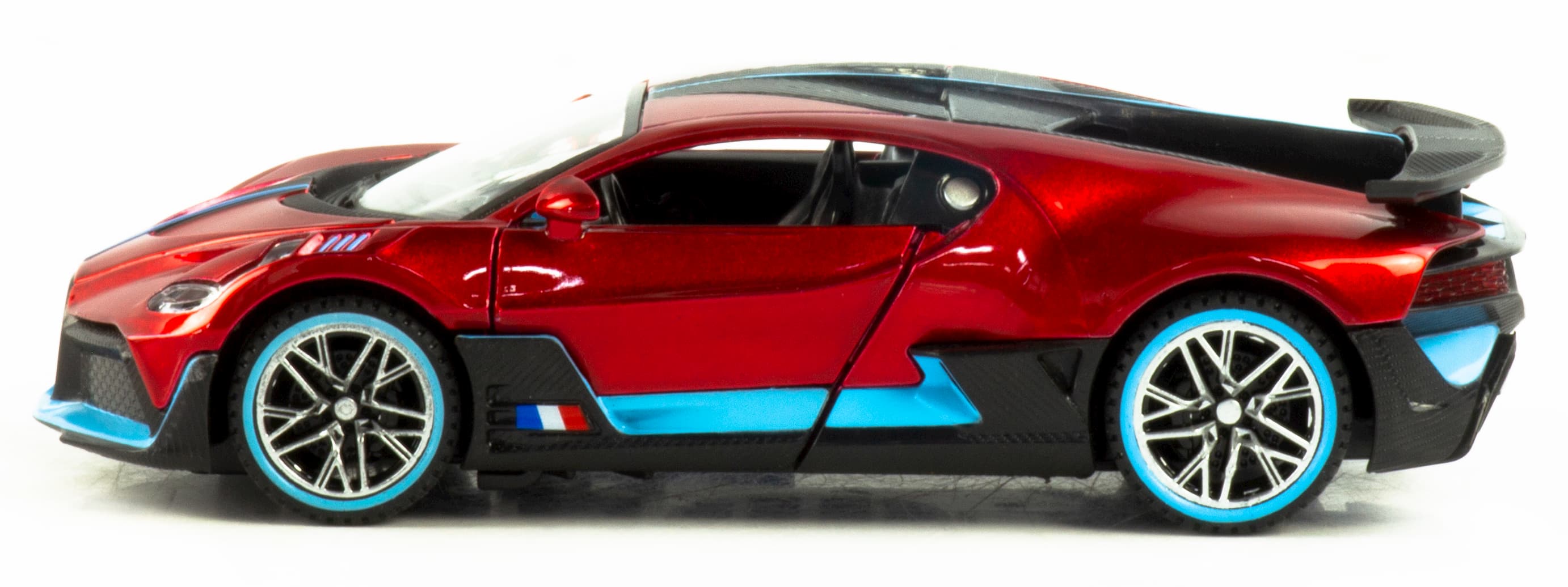 Металлическая машинка Che Zhi 1:32 «Bugatti Divo» CZ48A, 14.5 см., инерционная, свет, звук / Красный