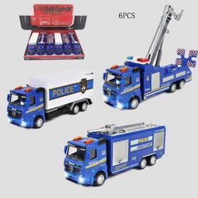 А60102-3 Машина металлическая Полицейская серия. В д/б 6 шт., цена за 1 шт. Свет, звук. (6/144)SR601
