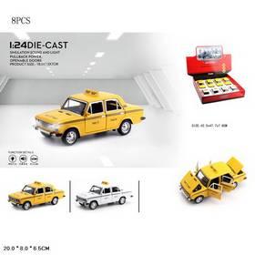 А2209А Машина металлическая ВАЗ 2107 Такси. 1:24. В д/б 8 шт., цена за 1 шт. Свет, звук. (8/72)2209A