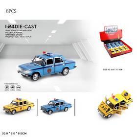 А2210А Машина металлическая ВАЗ 2107 Гаи. 1:24. В д/б 8 шт., цена за 1 шт. Свет, звук. (8/72)2210A