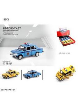 А2210А Машина металлическая ВАЗ 2107 Гаи. 1:24. В д/б 8 шт., цена за 1 шт. Свет, звук. (8/72)2210A