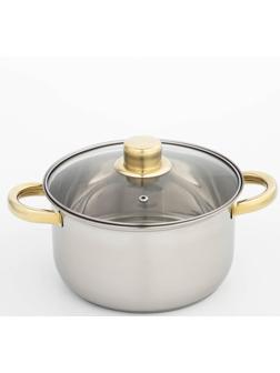 Кастрюля из нержавеющей стали с крышкой Доляна «Стандарт», 3 л, d=20 см