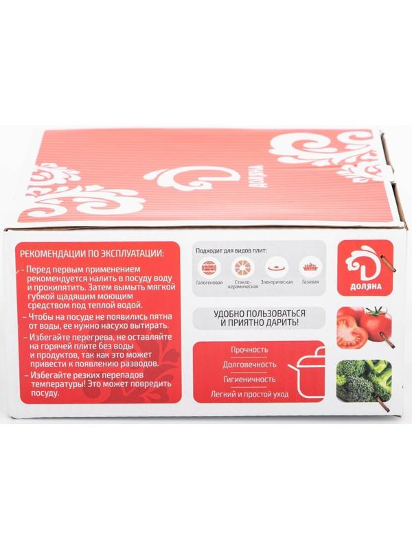 Кастрюля из нержавеющей стали с крышкой Доляна «Стандарт», 3 л, d=20 см