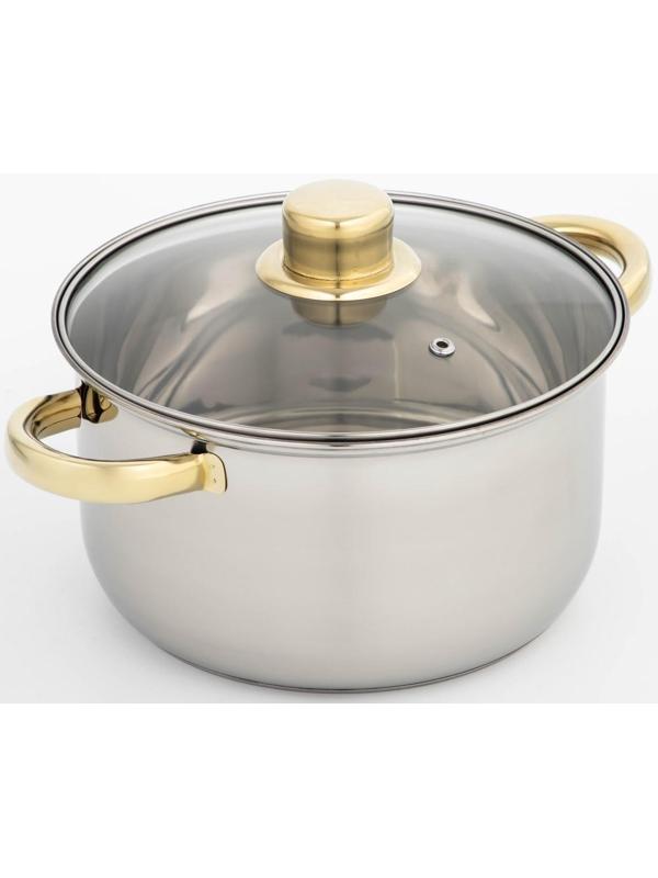 Кастрюля из нержавеющей стали с крышкой Доляна «Стандарт», 3 л, d=20 см