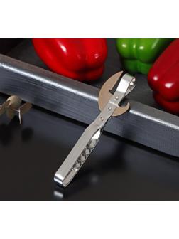 Открывалка-штопор Доляна «Помощник», 14 см, цвет серебряный