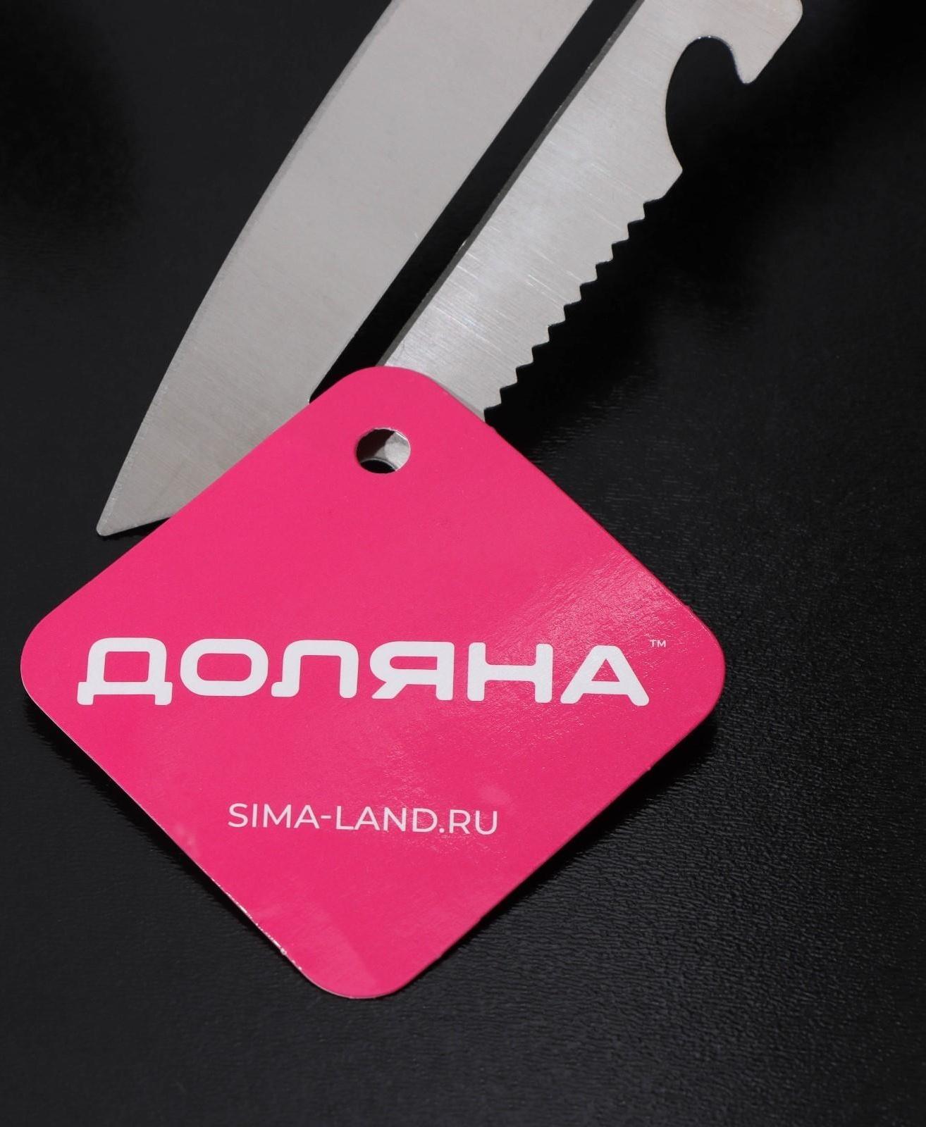 Шинковка, нож для нарезки, открывалка Доляна «Помощник», 3 в 1, 19,5 см (лезвие 9,8 см), цвет серебряный, чёрный