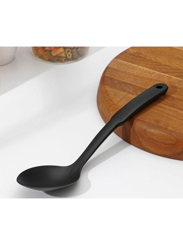 Ложка гарнирная Доляна «Орихалк», 30 см, цвет чёрный