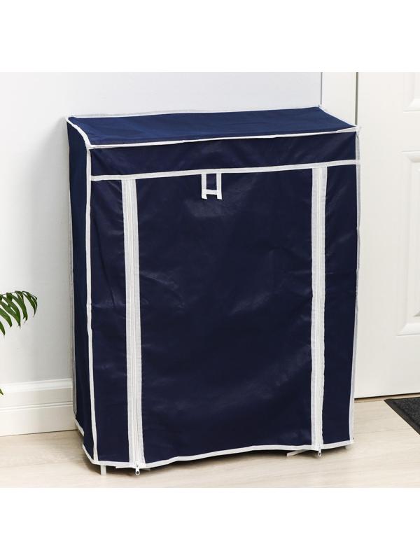 Обувница, 4 яруса, 57×28×72 см, цвет синий