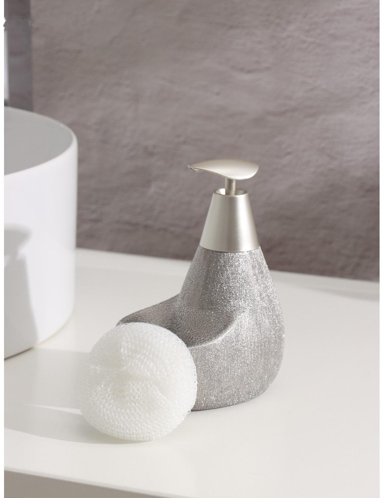 Дозатор для моющего средства с подставкой для губки Доляна «Африка, 350 мл, цвет серый