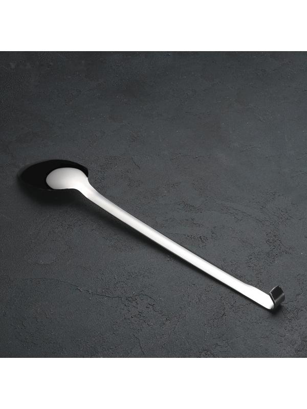 Ложка гарнирная из нержавеющей стали цельнометаллическая, 35 мл, h=39 см, толщина 3 мм