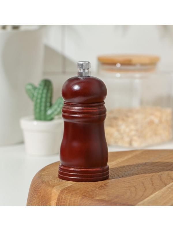 Мельница для специй Доляна «Дуновение леса», 10,5×4,5 см, керамический механизм, цвет коричневый