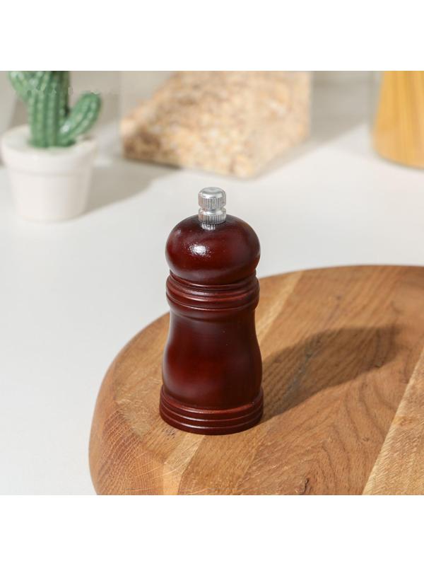 Мельница для специй Доляна «Дуновение леса», 10,5×4,5 см, керамический механизм, цвет коричневый