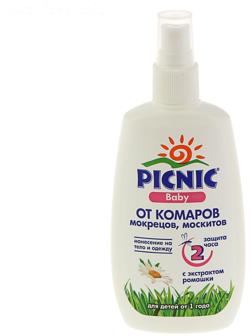 Спрей от комаров Picnic Baby, 120 мл