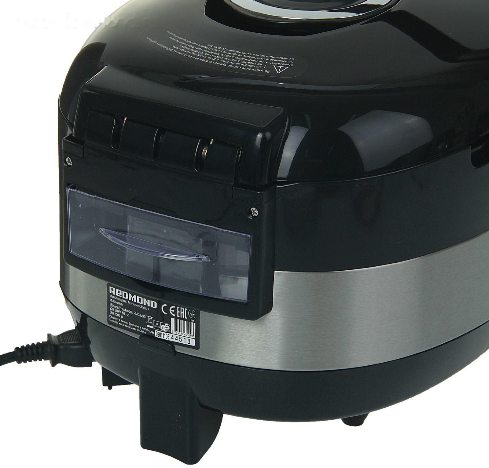 Мультиварка Redmond RMC-M90, 860-1000 Вт, 5,0 литров, цвет черный+металлик