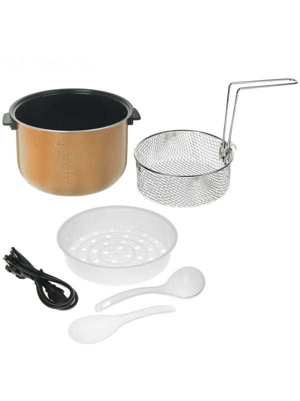 Мультиварка Redmond RMC-M90, 860-1000 Вт, 5,0 литров, цвет черный+металлик