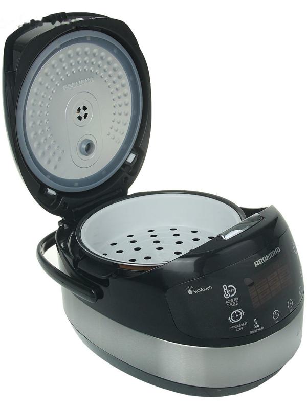Мультиварка Redmond RMC-M90, 860-1000 Вт, 5,0 литров, цвет черный+металлик
