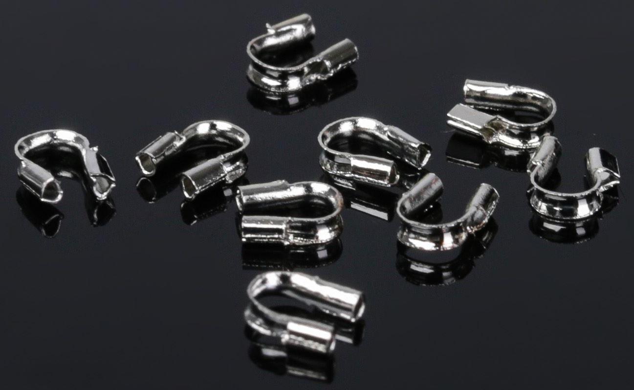 Протектор для защиты тросика 5*4мм (набор 50шт), цвет серебро