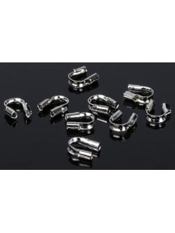 Протектор для защиты тросика 5*4мм (набор 50шт), цвет серебро