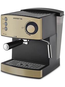 Кофеварка Polaris PCM 1527E, рожковая, 850 Вт, капучинатор, цвет шампань