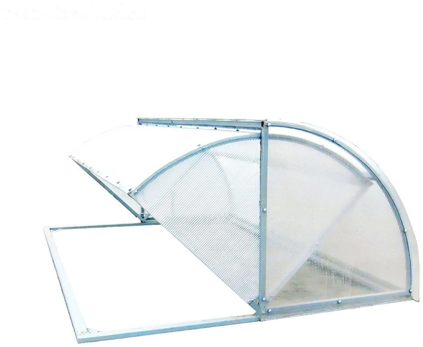 Каркас теплицы «Хлебница», 2 × 0,9 × 1,1 м, металл, профиль 20 × 20 мм, без поликарбоната