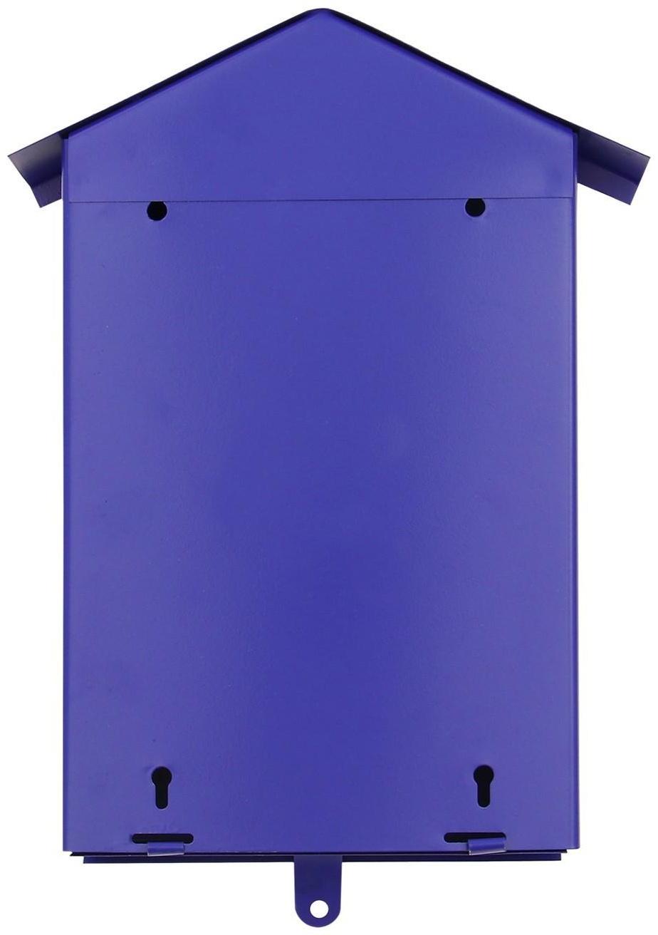 Ящик почтовый без замка (с петлёй), вертикальный, «Домик», синий