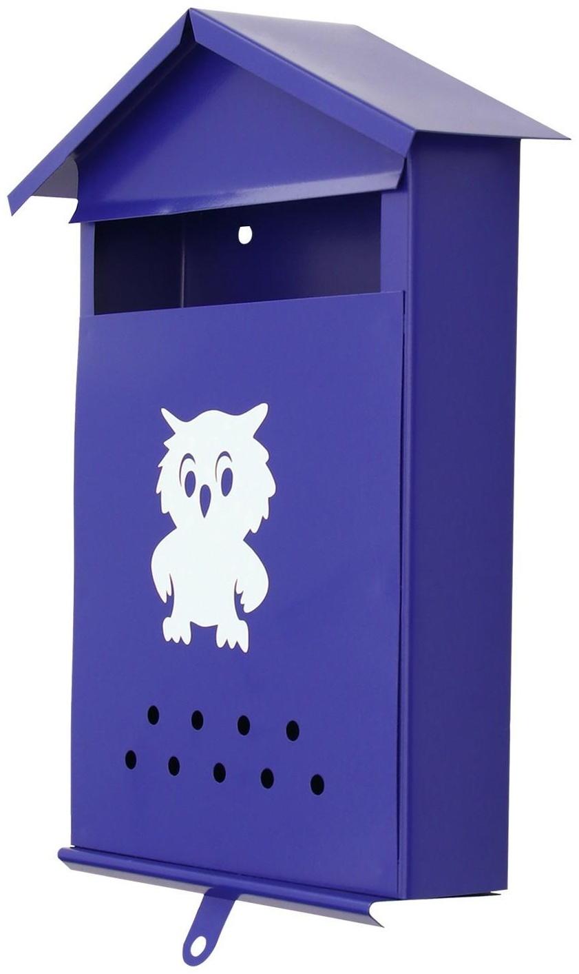 Ящик почтовый без замка (с петлёй), вертикальный, «Домик», синий