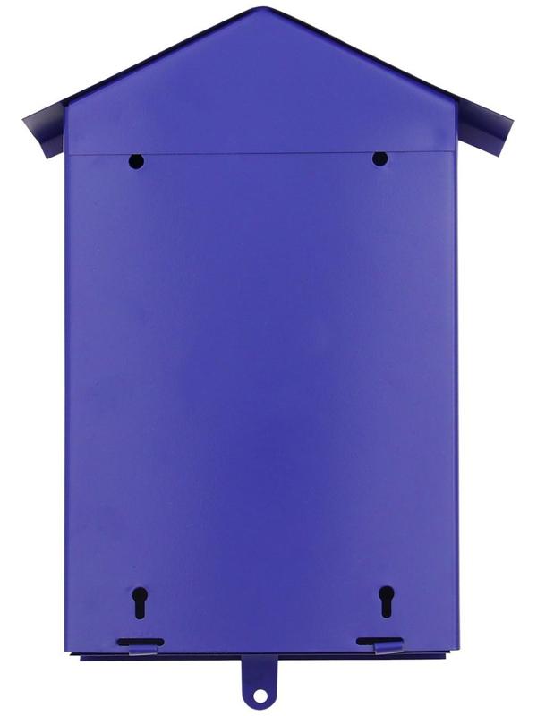 Ящик почтовый без замка (с петлёй), вертикальный, «Домик», синий