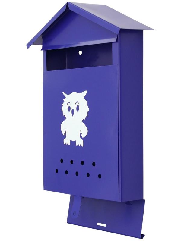 Ящик почтовый без замка (с петлёй), вертикальный, «Домик», синий