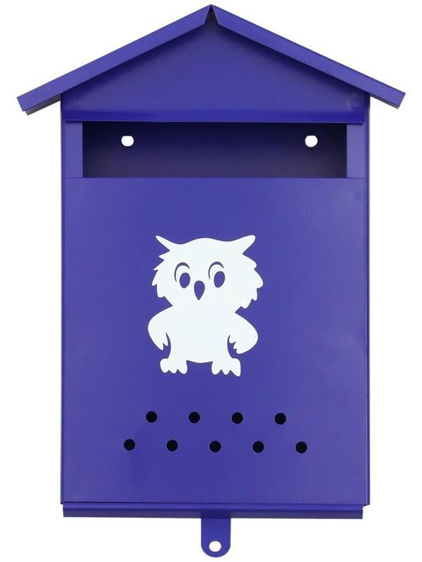 Ящик почтовый без замка (с петлёй), вертикальный, «Домик», синий