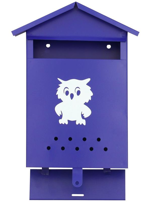 Ящик почтовый без замка (с петлёй), вертикальный, «Домик», синий