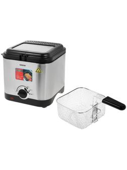 Фритюрница Centek CT-1430, 900 Вт, 1.5 л , антипригарная чаша, серебристая