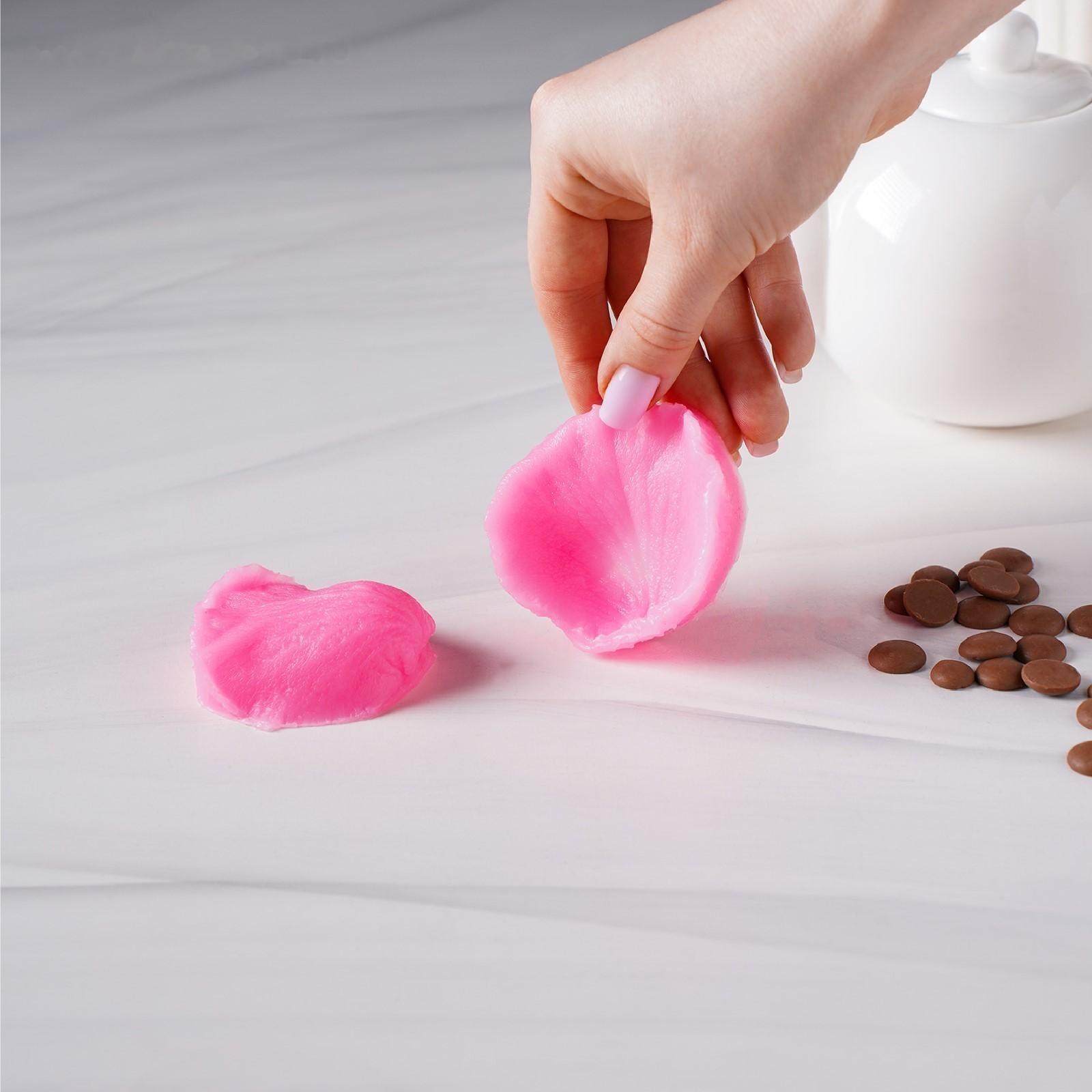 Силиконовый молд «Лепесток розы», 2 предмета, 6,7×6,2 см, цвет розовый