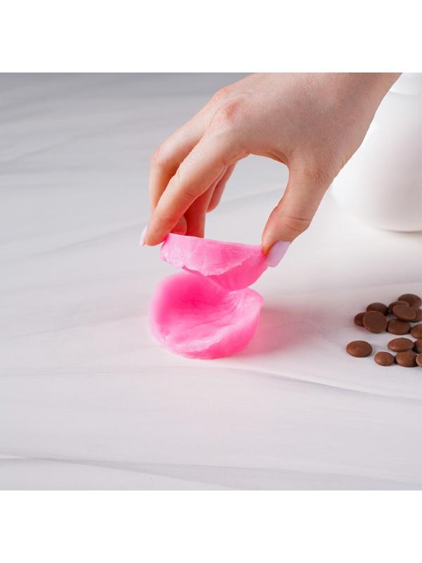 Силиконовый молд «Лепесток розы», 2 предмета, 6,7×6,2 см, цвет розовый