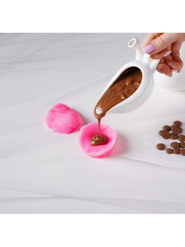 Силиконовый молд «Лепесток розы», 2 предмета, 6,7×6,2 см, цвет розовый