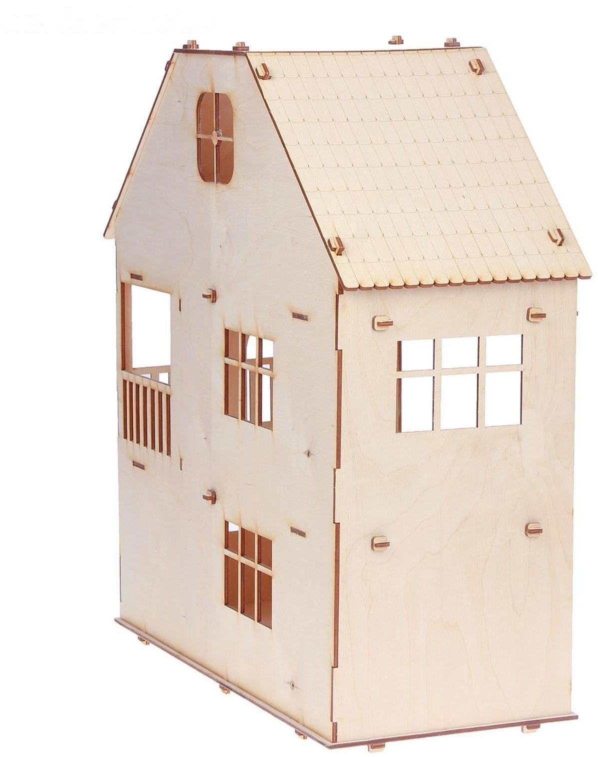 Домик для кукол, 3 этажа с мансардой