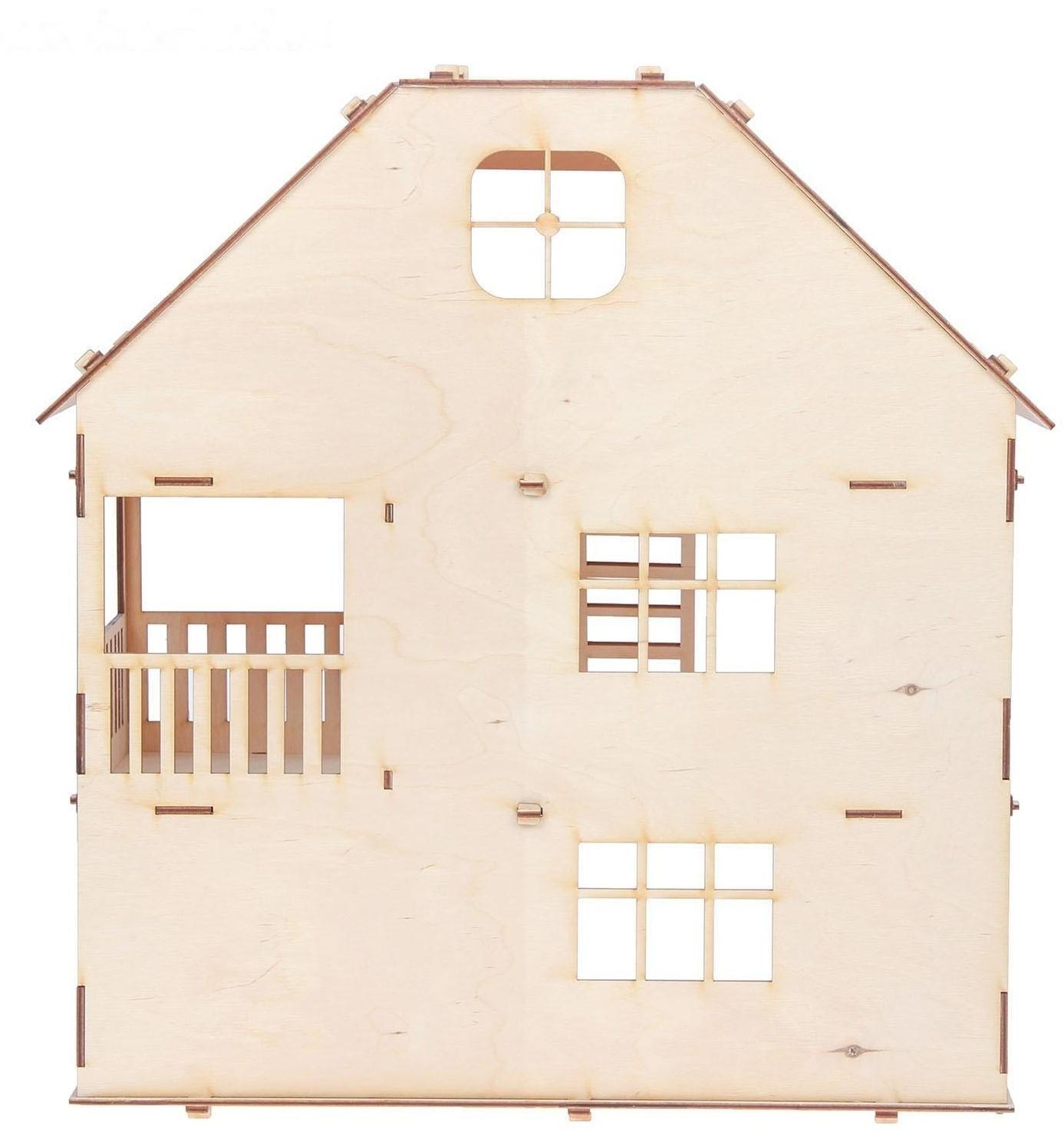 Домик для кукол, 3 этажа с мансардой