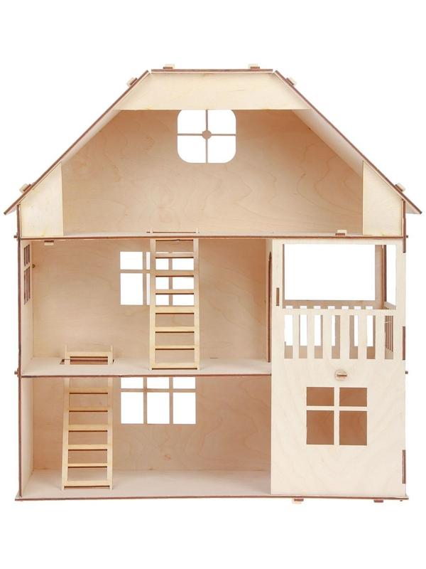 Домик для кукол, 3 этажа с мансардой