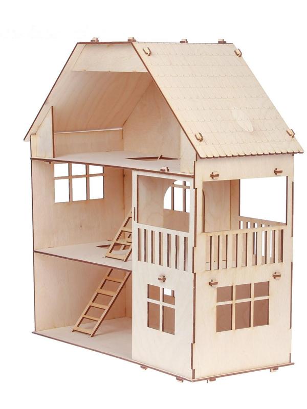 Домик для кукол, 3 этажа с мансардой
