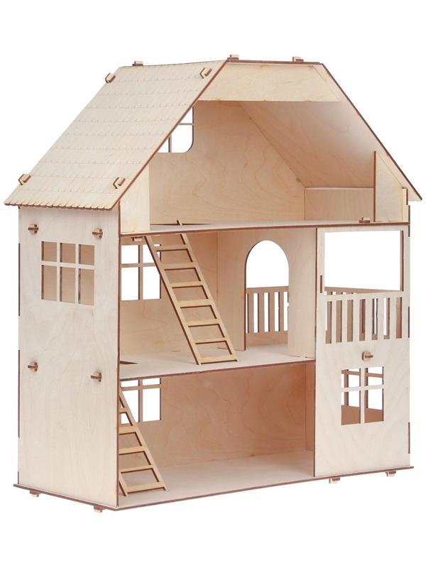 Домик для кукол, 3 этажа с мансардой